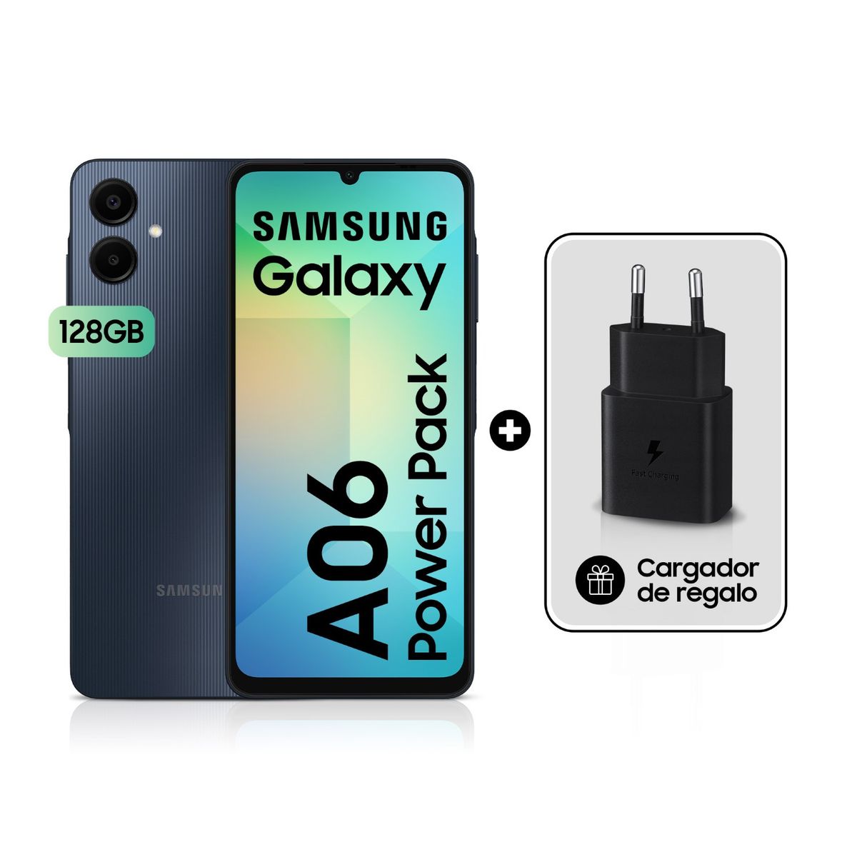 SAMSUNG - Celular Samsung Galaxy A06 POWER PACK 128GB + Cargador 15W