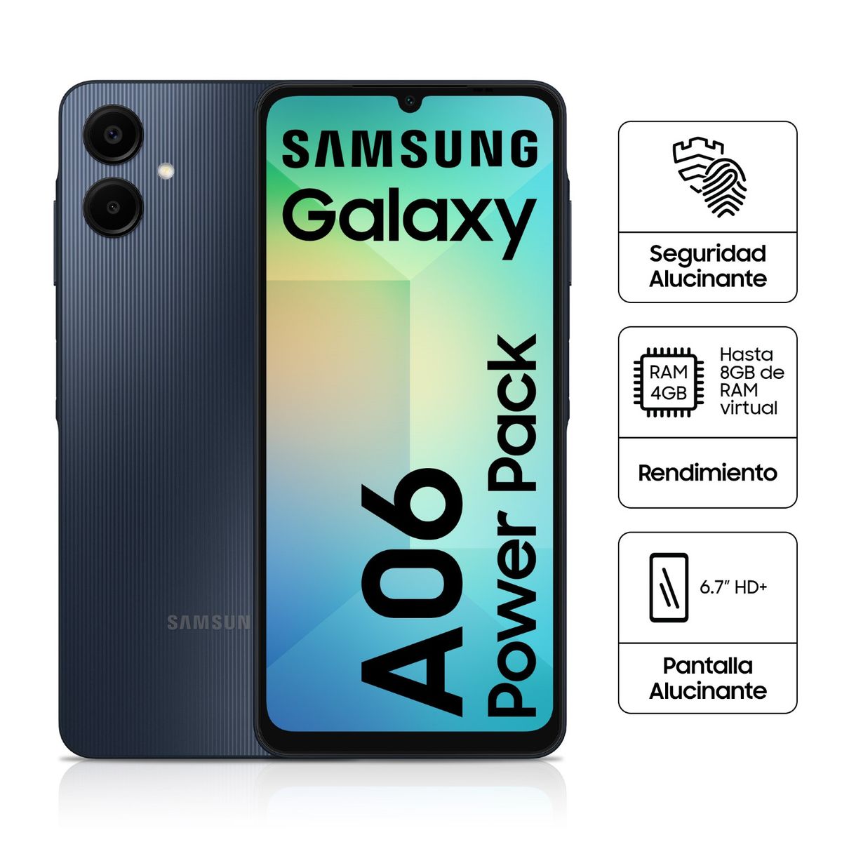 SAMSUNG - Celular Samsung Galaxy A06 POWER PACK 128GB + Cargador 15W