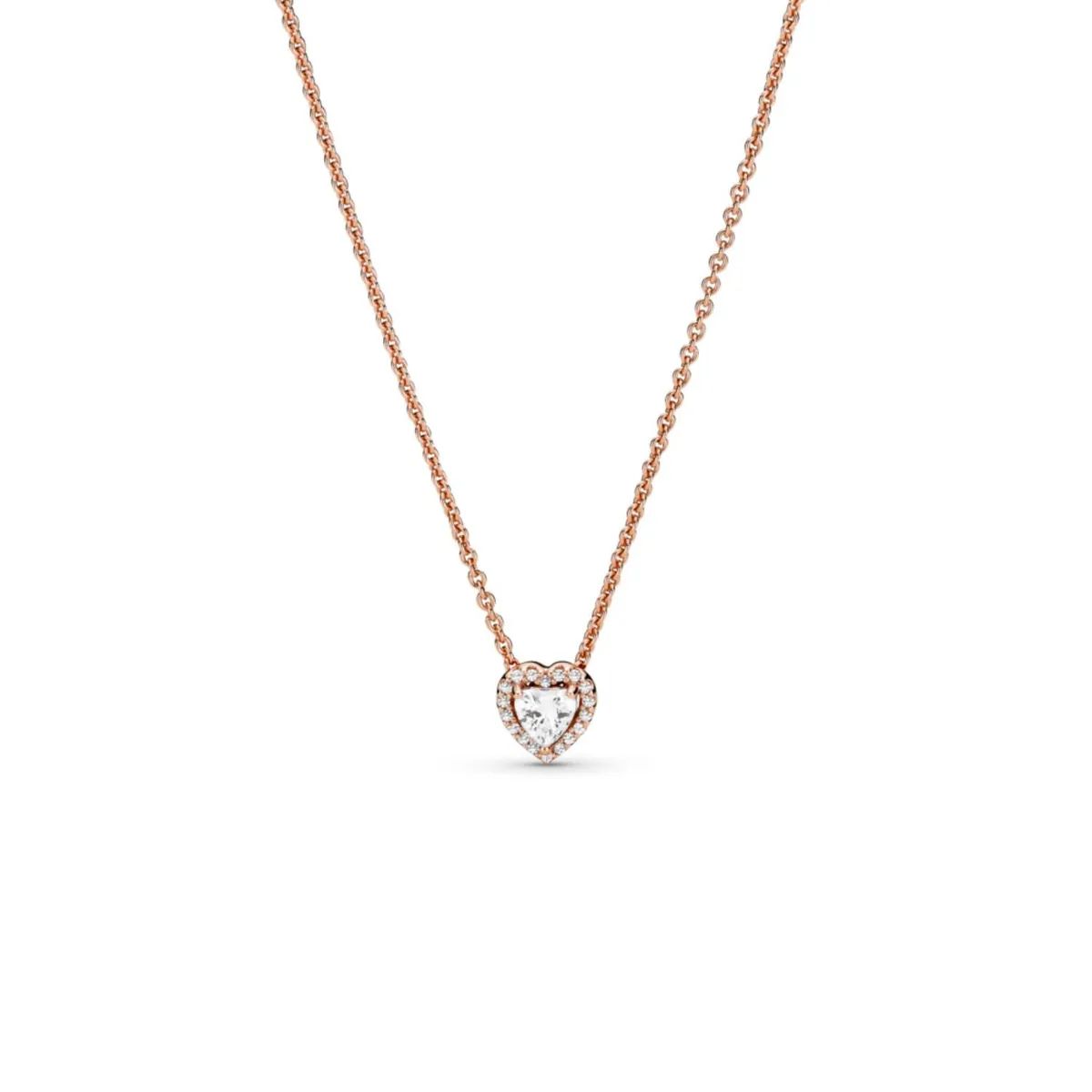 PANDORA - Collar Rose Corazón Brillante