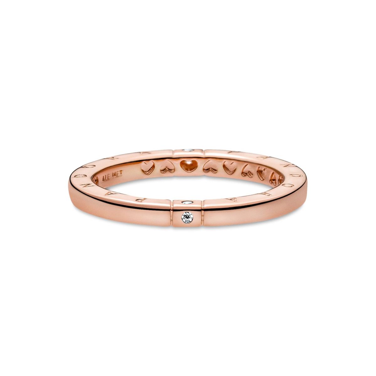 PANDORA - Anillo Rose Logo Y Corazones