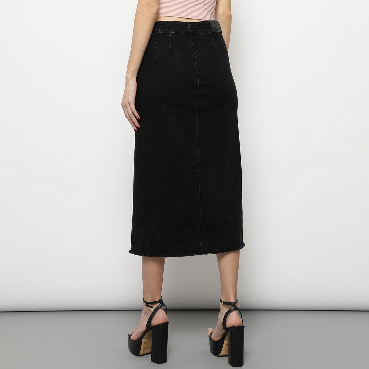 MOSSIMO - Falda Denim Midi Pinzas