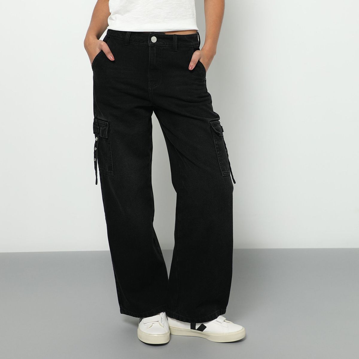 DENIMLAB - Jean Cargo 100% Algodón Mujer Denimlab