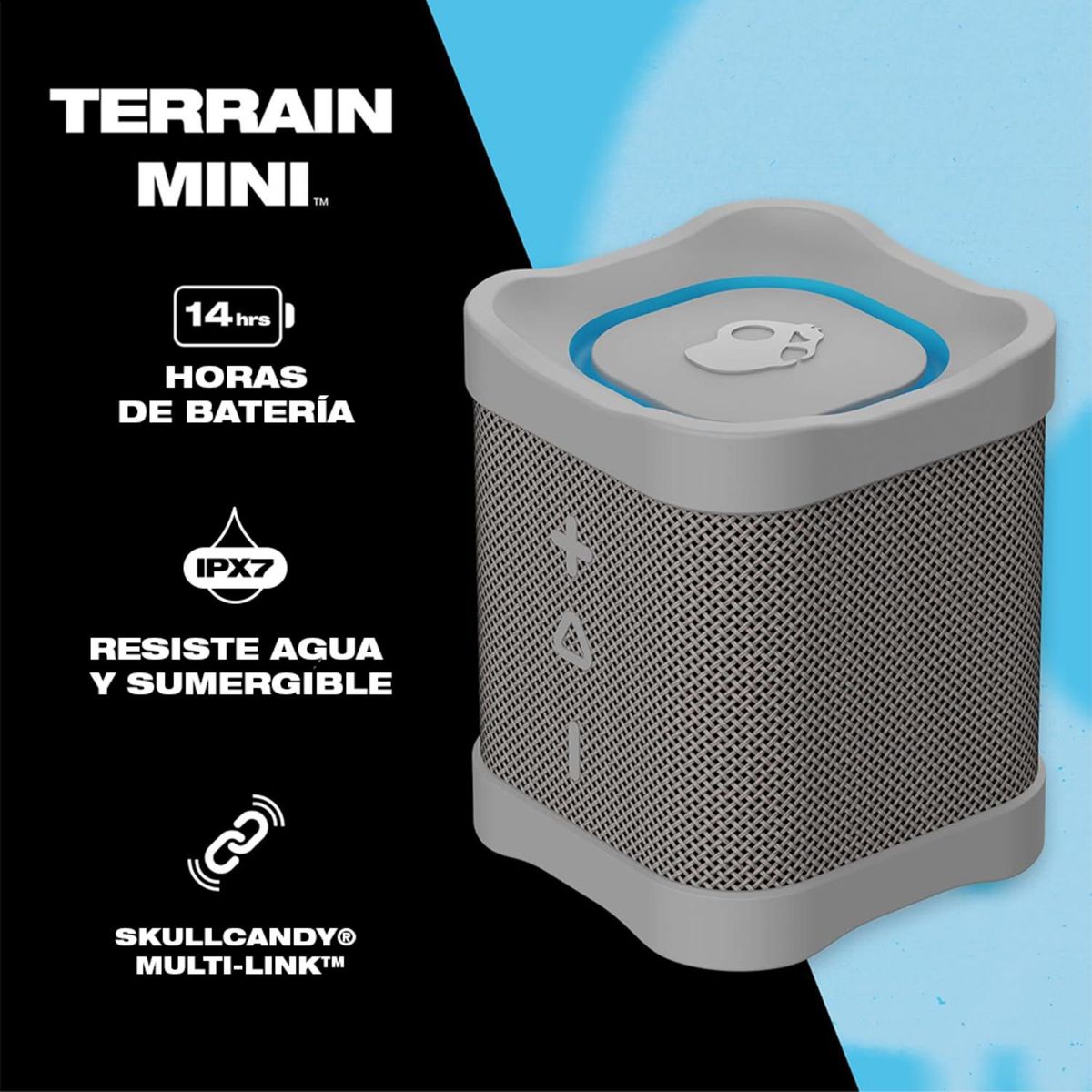 SKULLCANDY - Parlante Bluetooth Skullcandy Terrain Mini  Light Grey