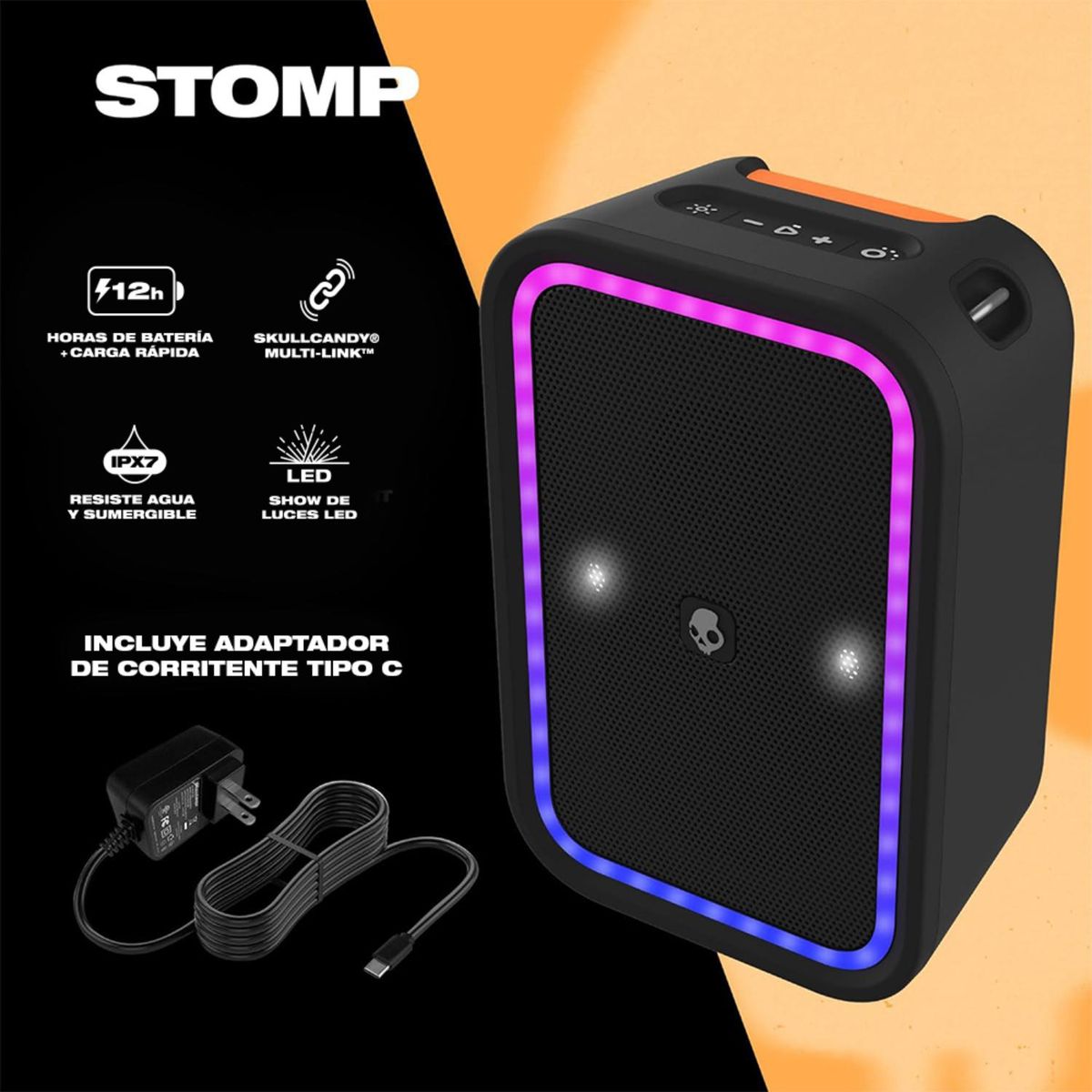 SKULLCANDY - Parlante Bluetooth Skullcandy Stomp Black 