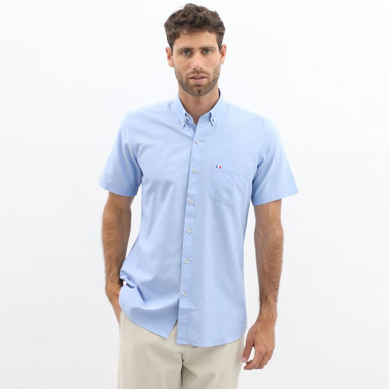 PIERRE CARDIN - Camisa Manga Corta 100% Algodón Hombre Pierre Cardin