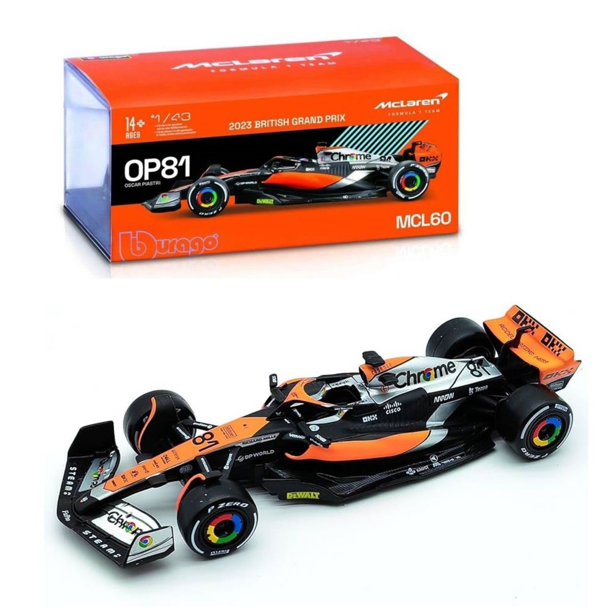 BURAGO - Carro F1 Mclaren Racing 2023 Bburago Fórmula 1