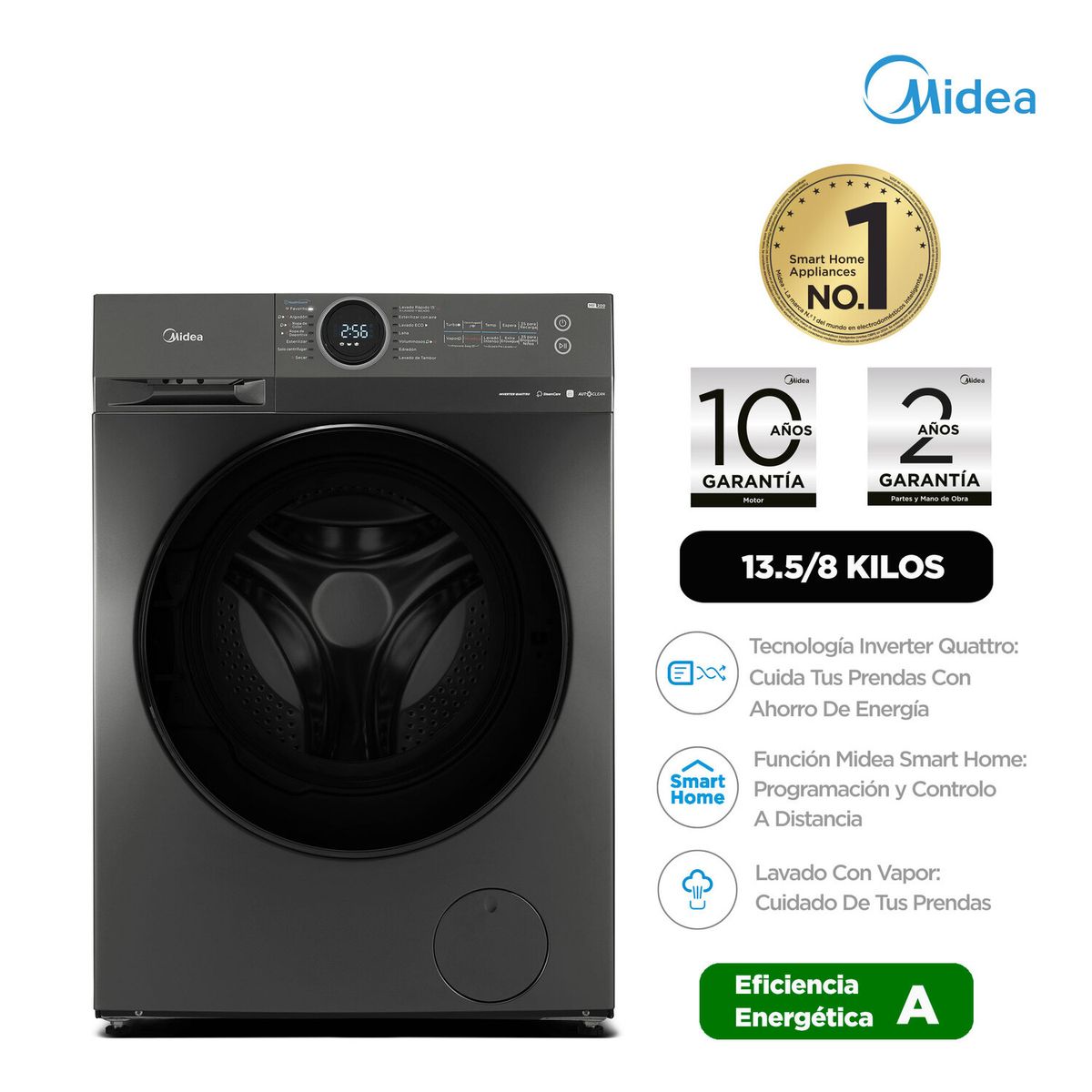 MIDEA - Lavaseca 13.5Kg Titanium MF200D135WB/TPE