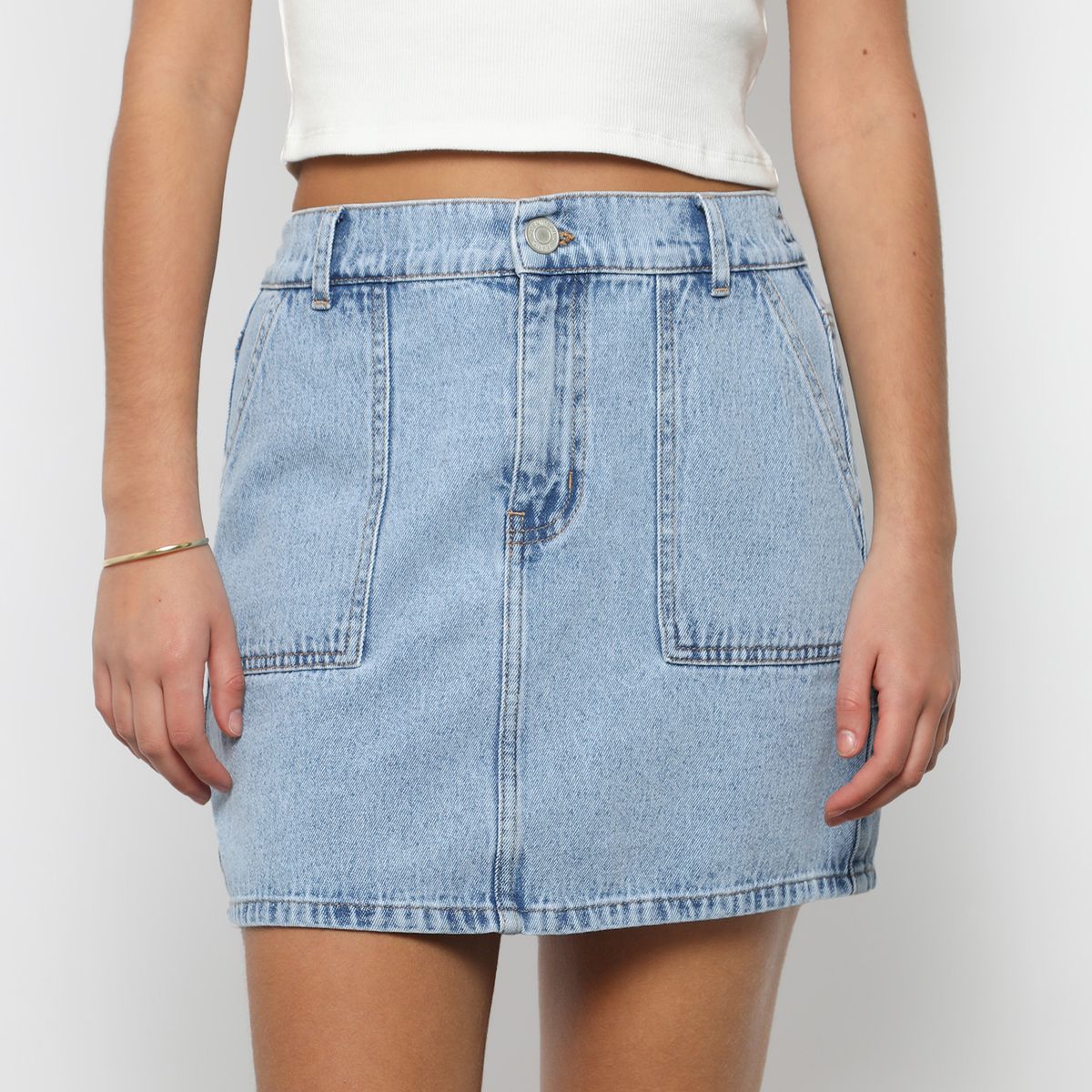 DENIMLAB - Falda Corta 100% Algodón Mujer Denimlab