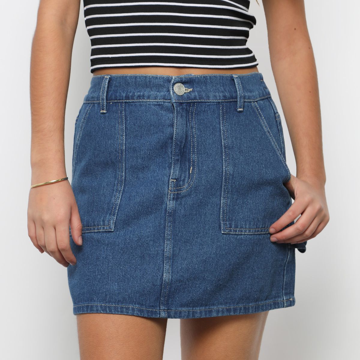 DENIMLAB - Falda Corta 100% Algodón Mujer Denimlab