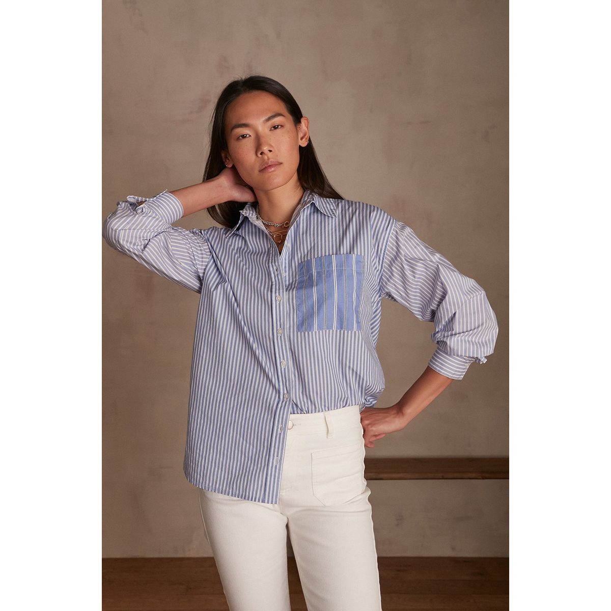 MAISON 123 - Blusa Manga Larga 100% Algodón Mujer Maison 123