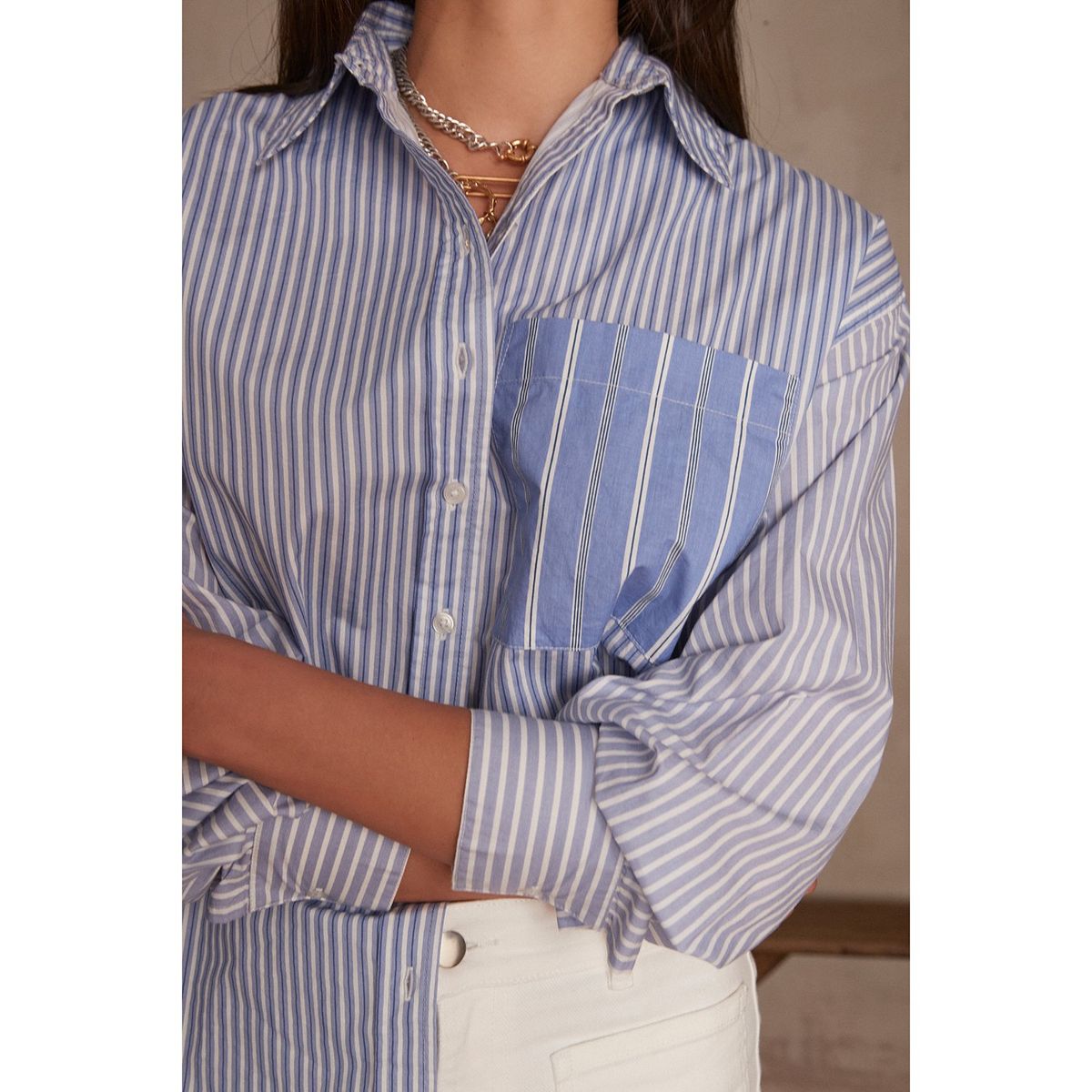 MAISON 123 - Blusa Manga Larga 100% Algodón Mujer Maison 123