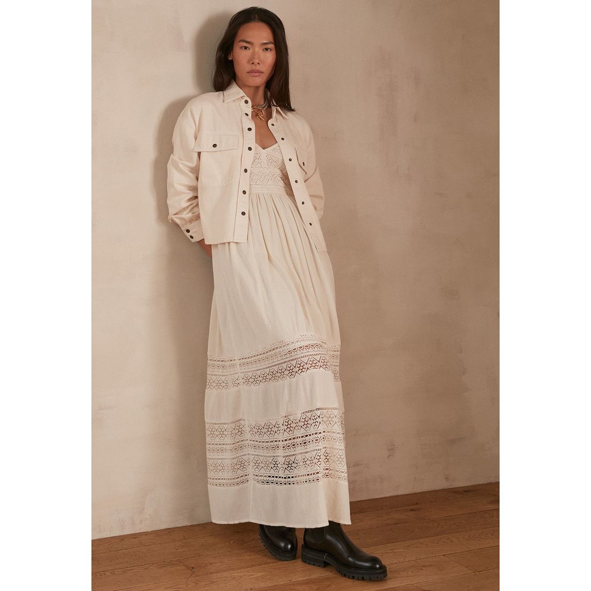 MAISON 123 - Casaca 100% Lino Mujer Maison 123