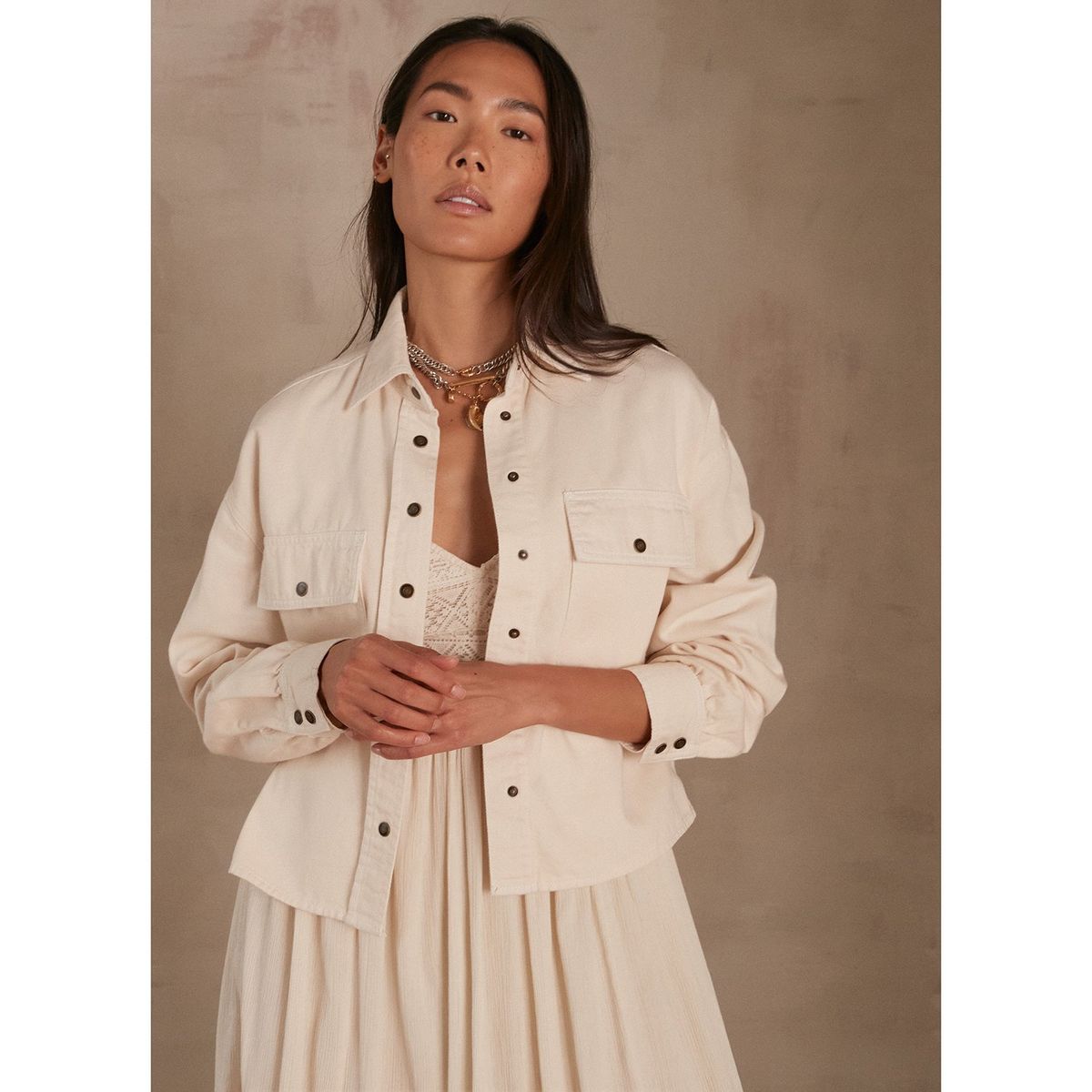 MAISON 123 - Casaca 100% Lino Mujer Maison 123