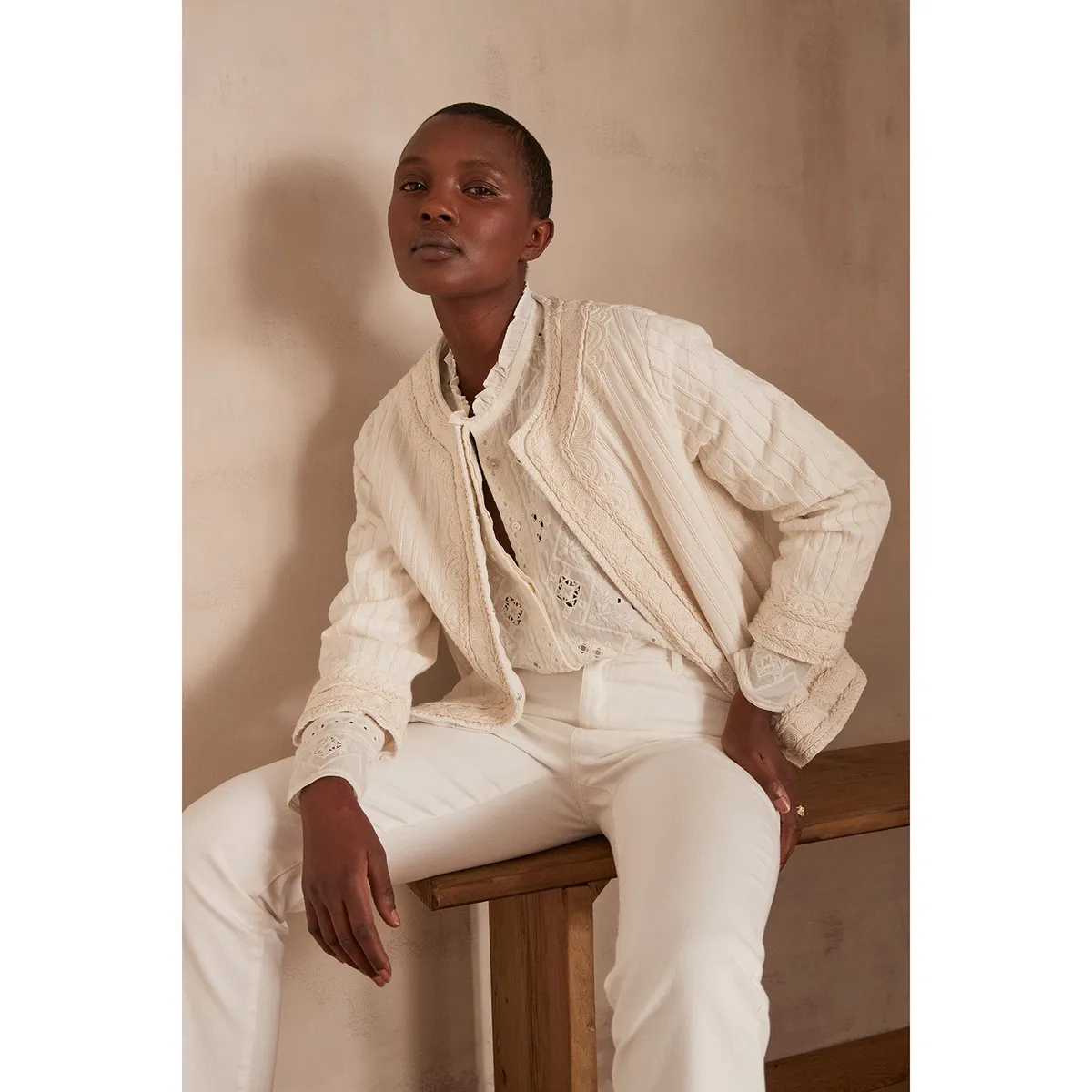 MAISON 123 - Blusa Manga Larga 100% Algodón Mujer Maison 123