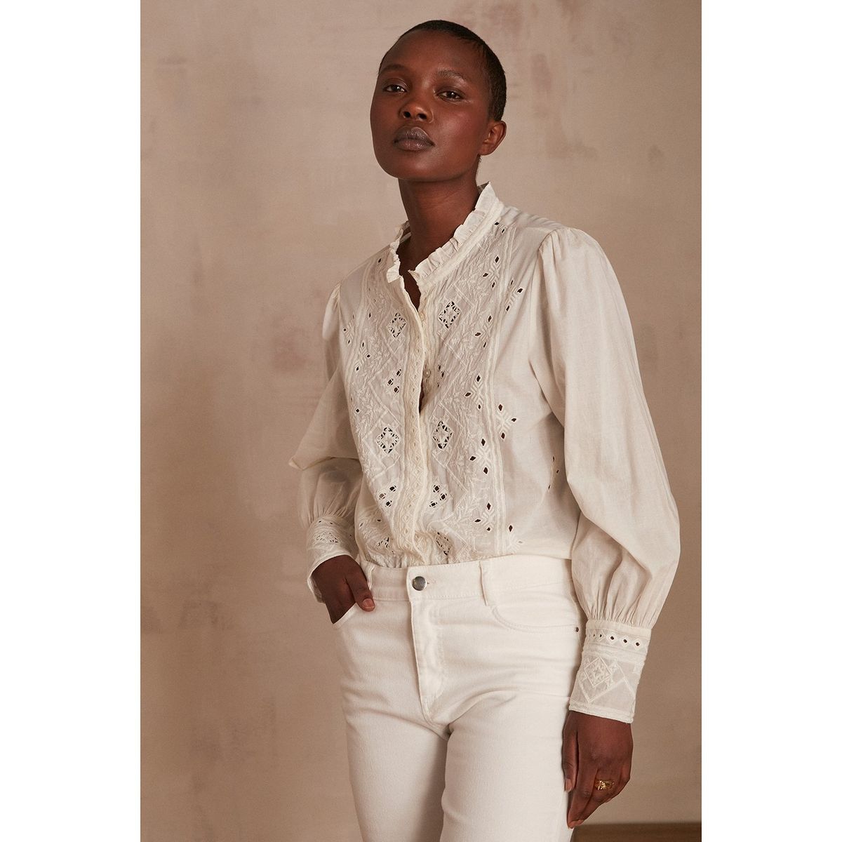 MAISON 123 - Blusa Manga Larga 100% Algodón Mujer Maison 123