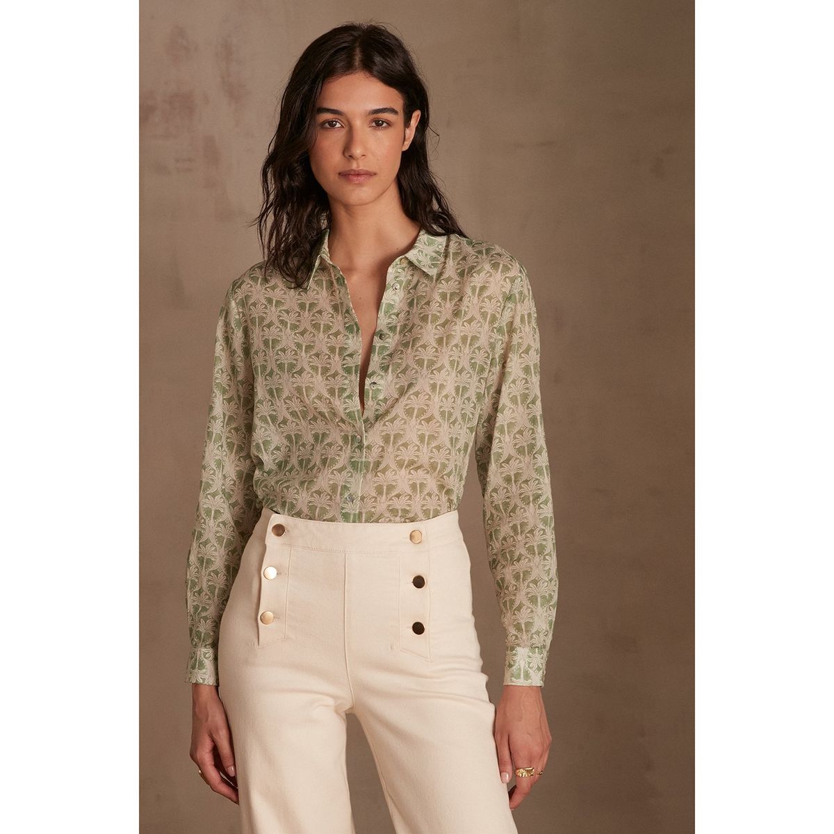 MAISON 123 - Blusa Manga Larga 100% Algodón Mujer Maison 123