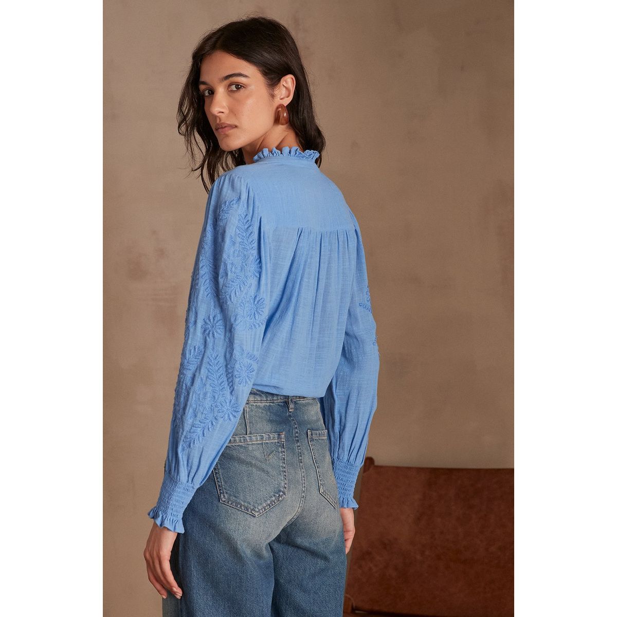 MAISON 123 - Blusa Manga Larga 100% Algodón Mujer Maison 123