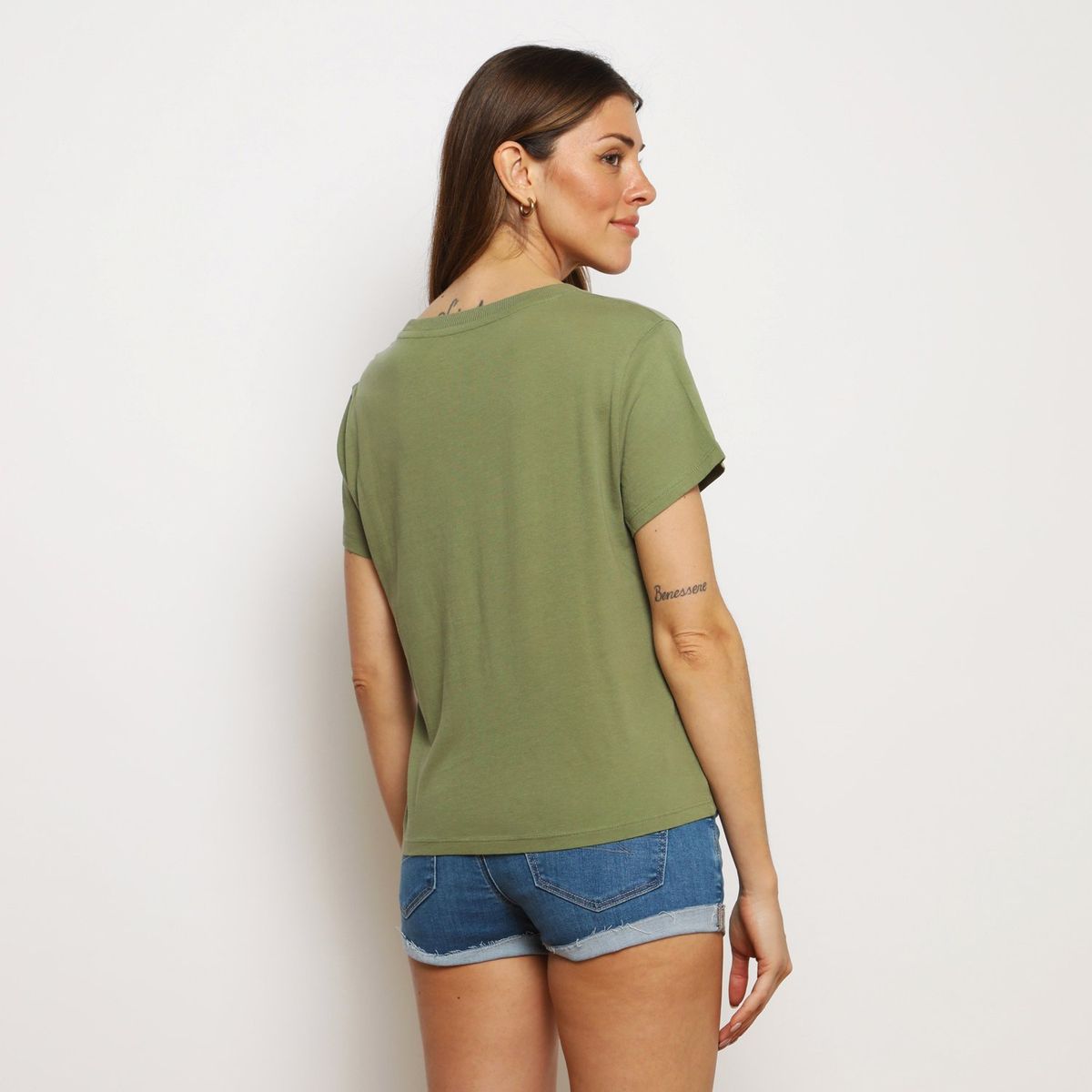 AMERICAN EAGLE - Blusa Manga Corta 100% Algodón Mujer American Eagle