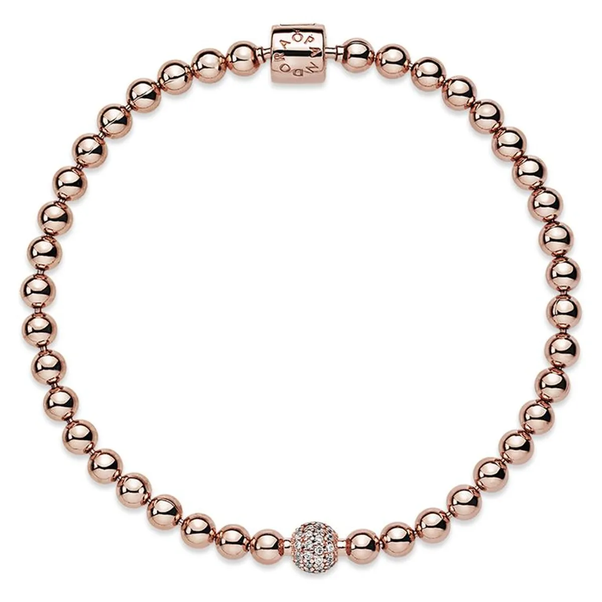 PANDORA - Pulsera Cuentas Y Pavé Barril