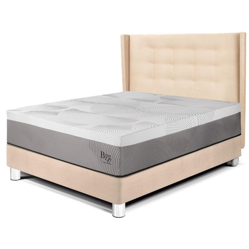 PARAISO - Dormitorio Royal Balannze Gold 1.5 Plz Champagne + 1 Almohada + 1 Protector