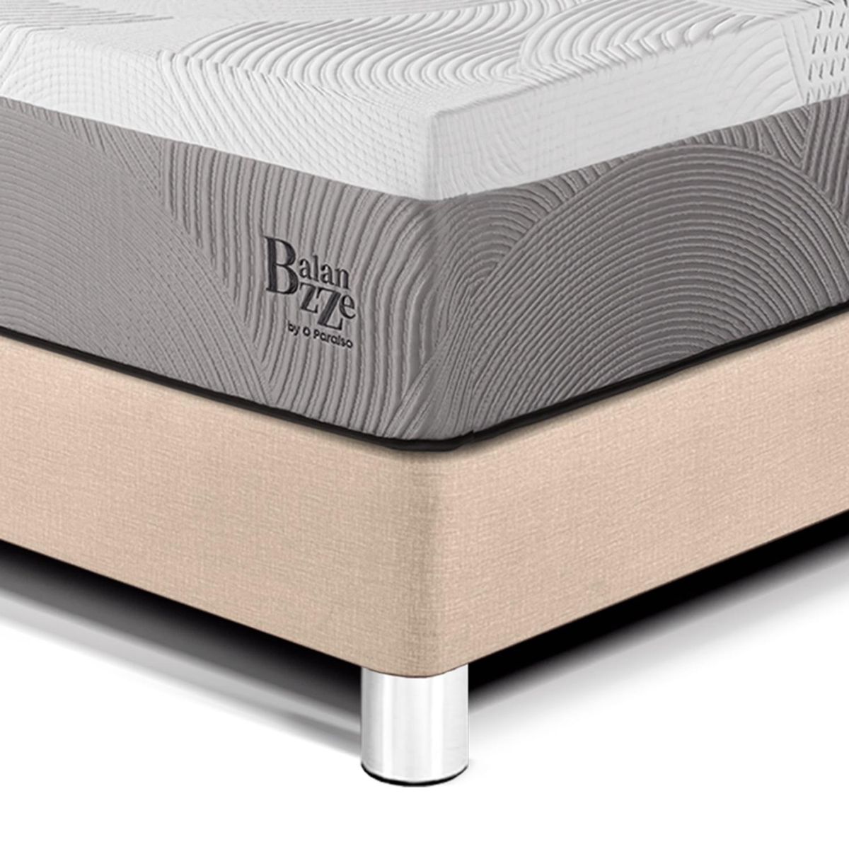 PARAISO - Dormitorio Royal Balannze Gold Queen Champagne + 2 Almohadas Viscoelásticas