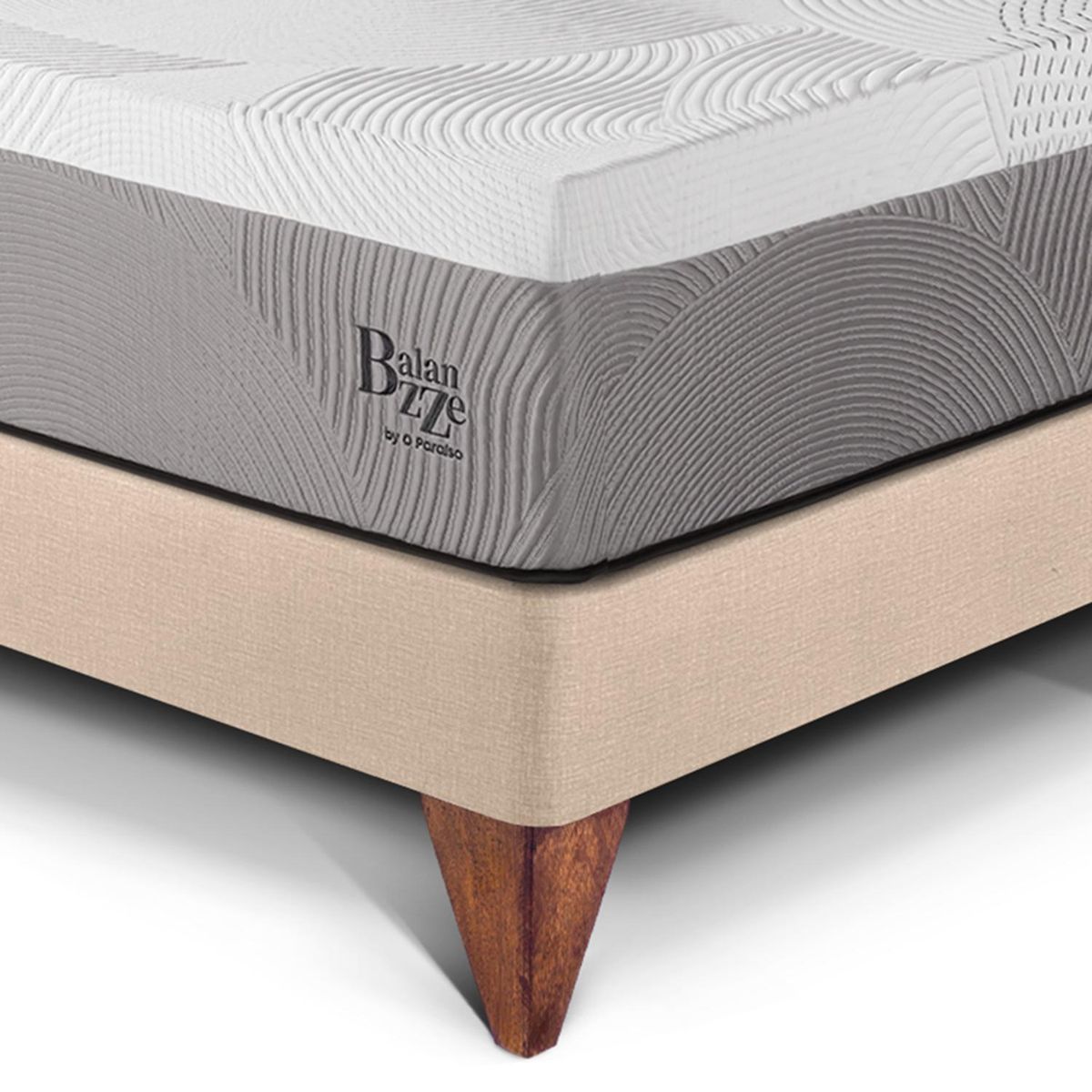 PARAISO - Dormitorio Europeo Royal Balannze Gold 1.5 Plz Champagne + 1 Almohada Viscoelástica