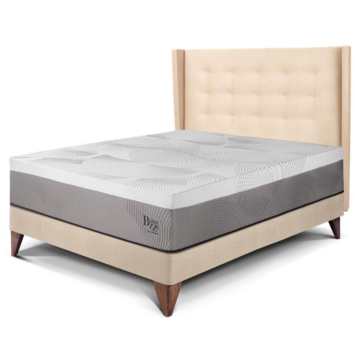 PARAISO - Dormitorio Europeo Royal Balannze Gold 2 Plz Champagne + 2 Almohadas Viscoelásticas