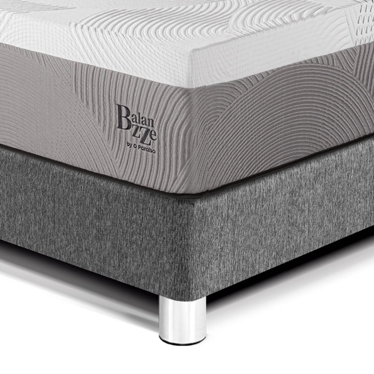 PARAISO - Dormitorio Royal Balannze Gold 2 Plz Gris + 2 Almohadas Viscoelásticas