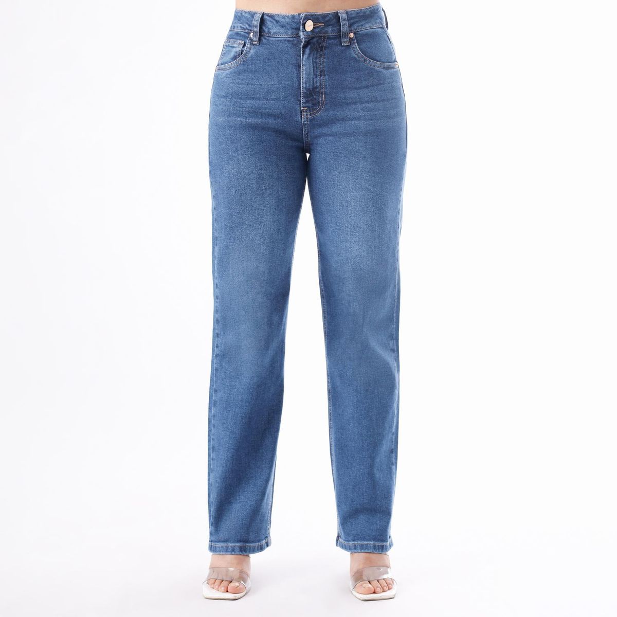 KANSAS - Jean Straight Tiro Alto Mujer Kansas