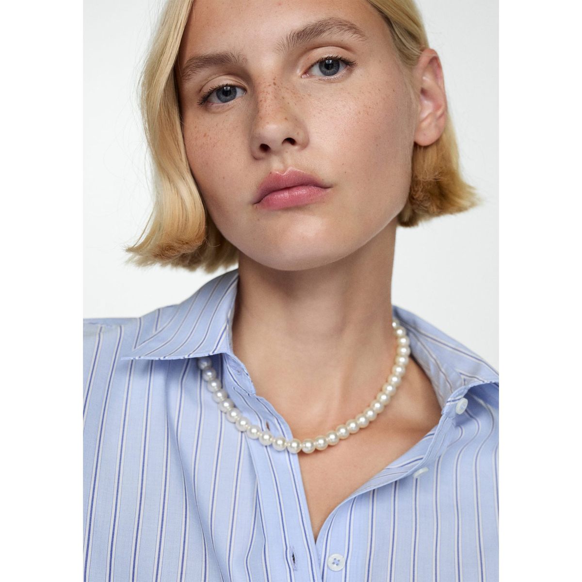 MANGO - Blusa Manga Larga Algodón Mujer Mango