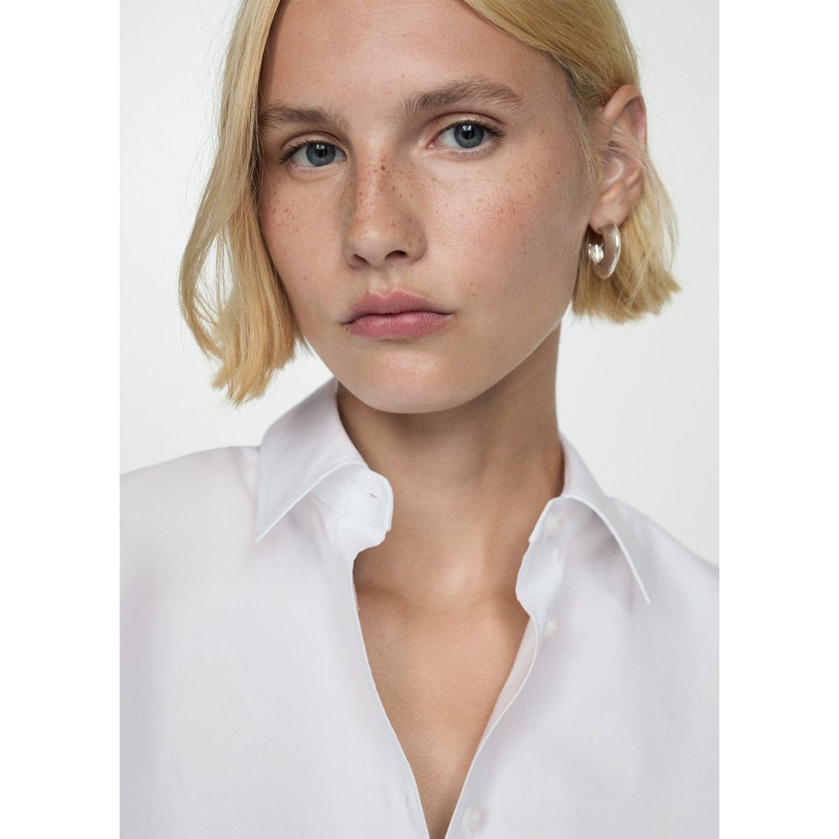 MANGO - Blusa Manga Larga Algodón Mujer Mango