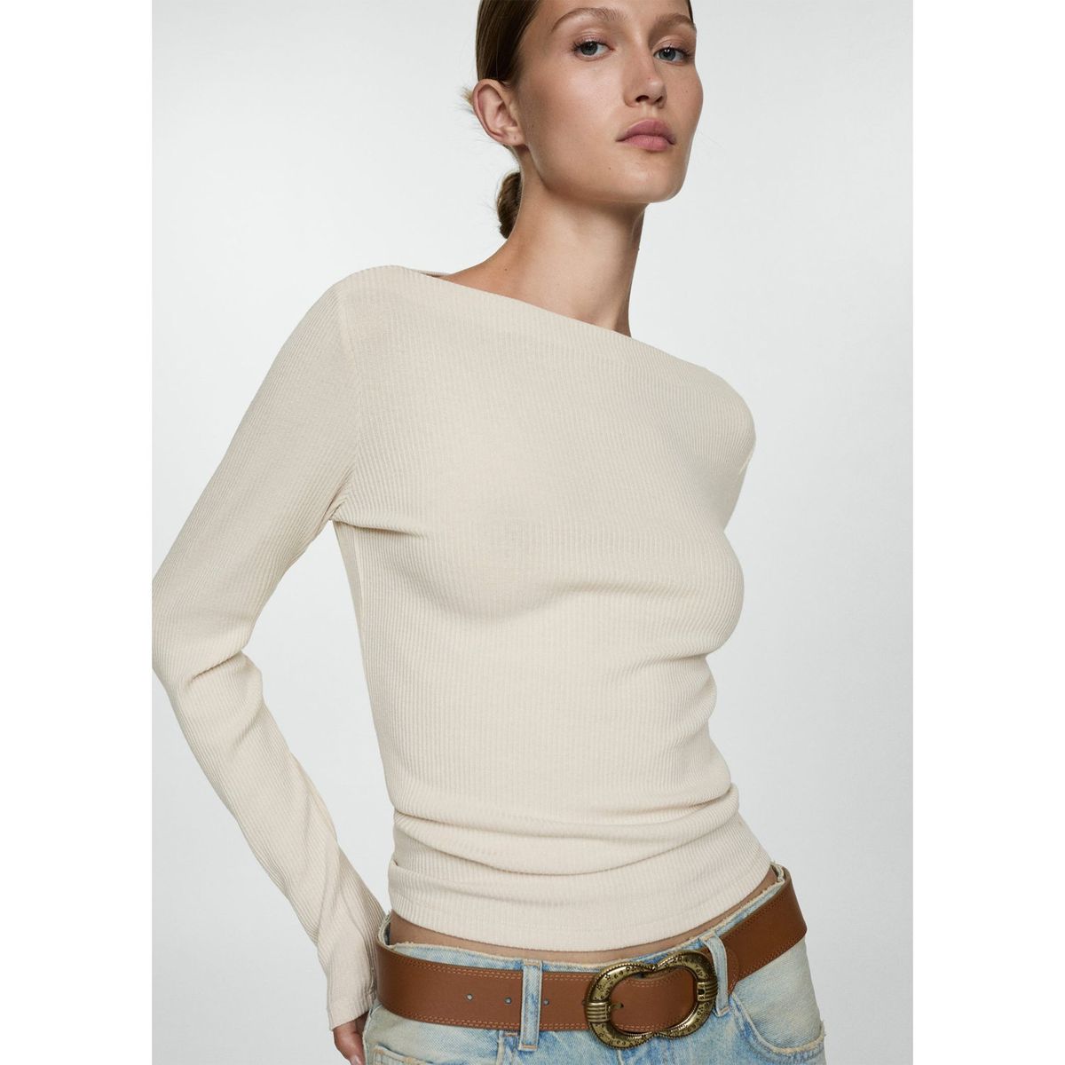 MANGO - Polo Manga Larga Mujer Mango