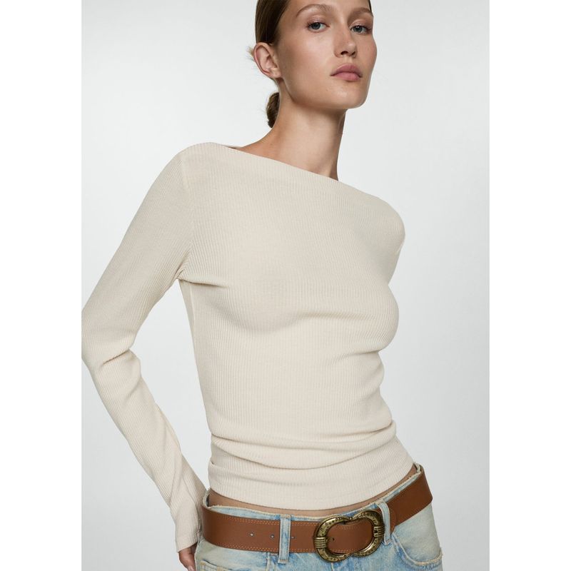 MANGO - Polo Manga Larga Mujer Mango