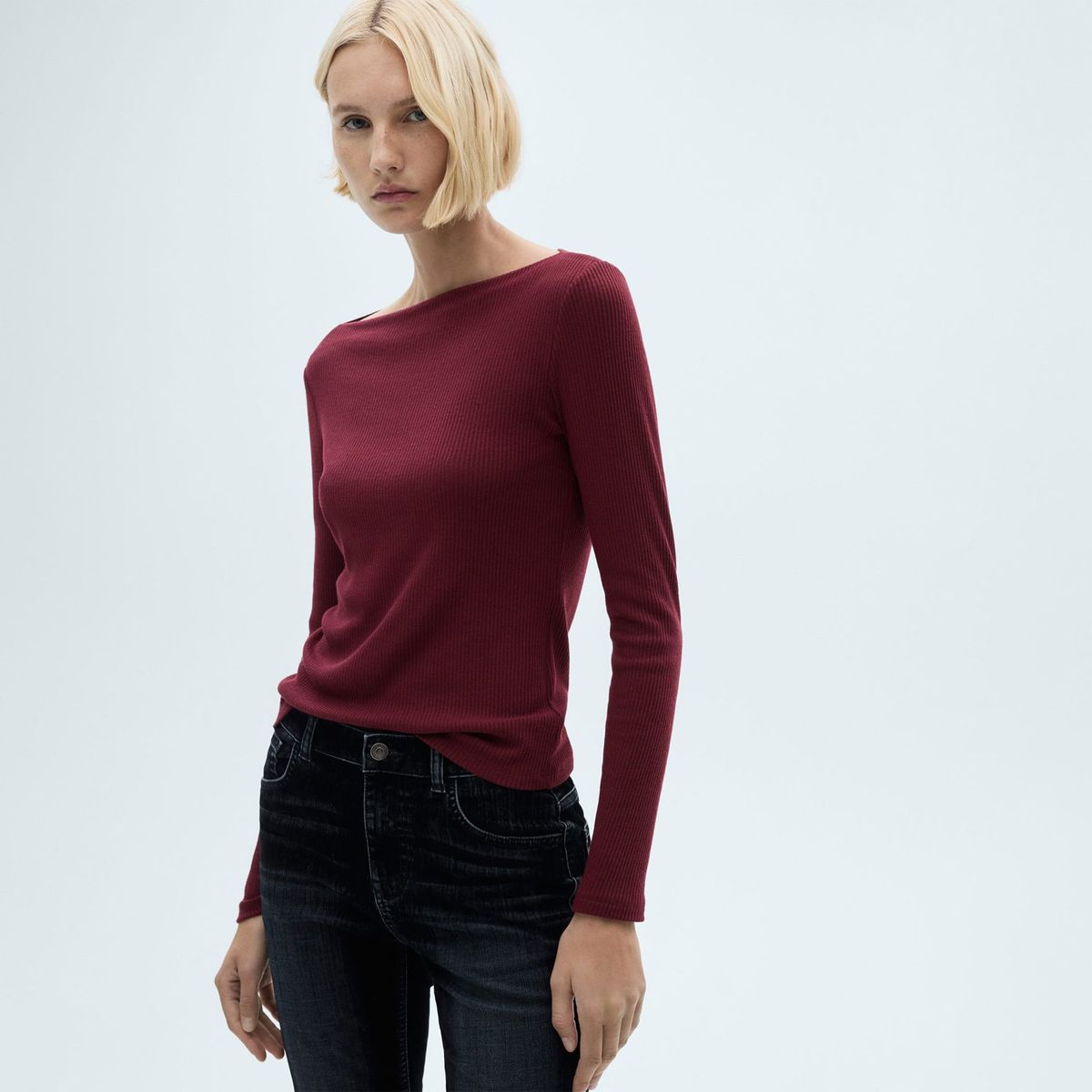 MANGO - Polo Manga Larga Mujer Mango