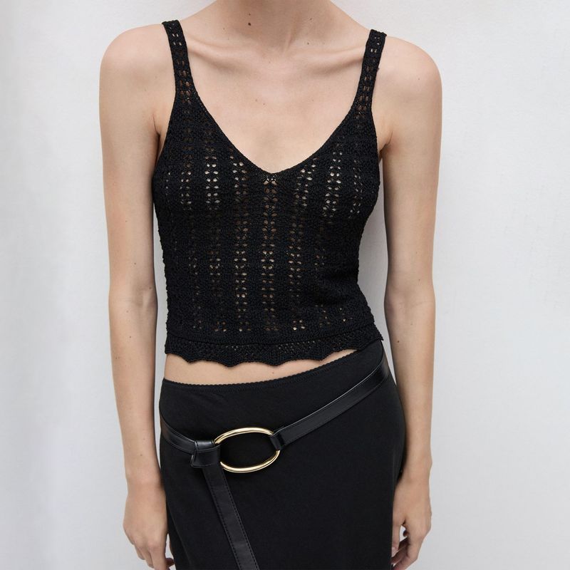 MANGO - Top Sin Mangas Mujer Mango