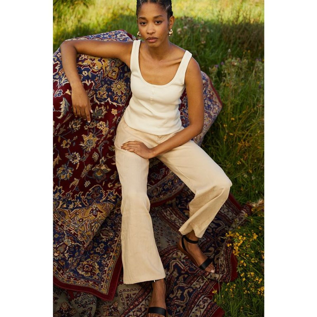 MANGO - Top Sin Mangas 100% Algodón Mujer Mango