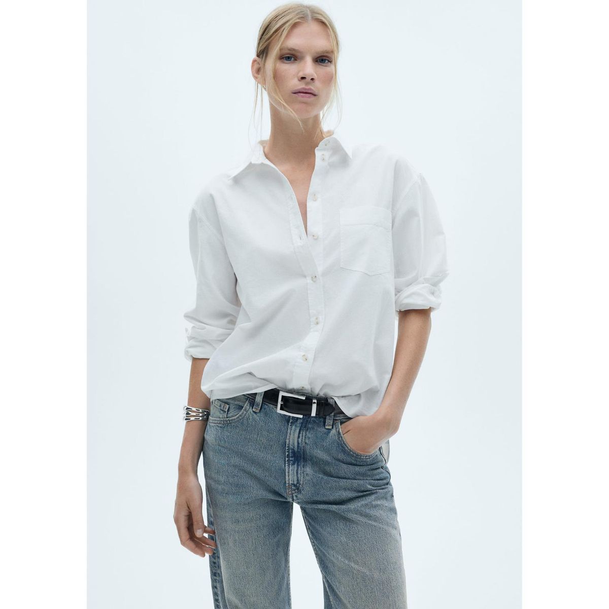 MANGO - Jean Straight 100% Algodón Mujer Mango