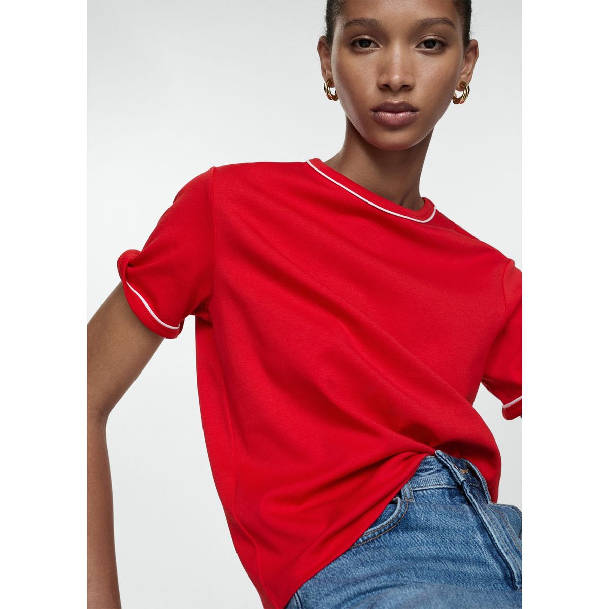 MANGO - Polo Manga Corta 100% Algodón Mujer Mango