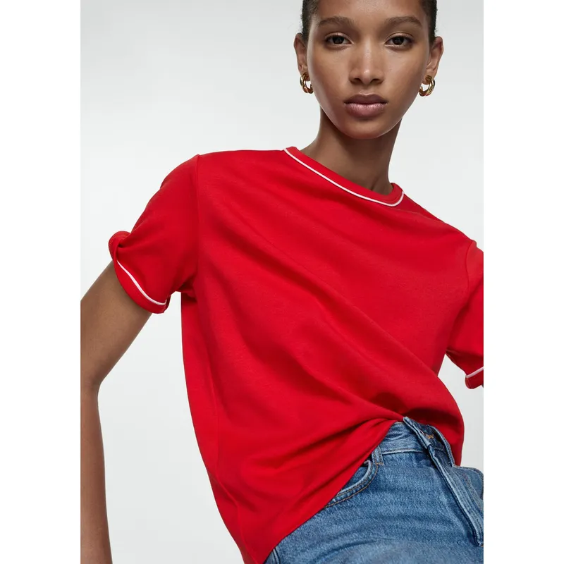 MANGO - Polo Manga Corta 100% Algodón Mujer Mango