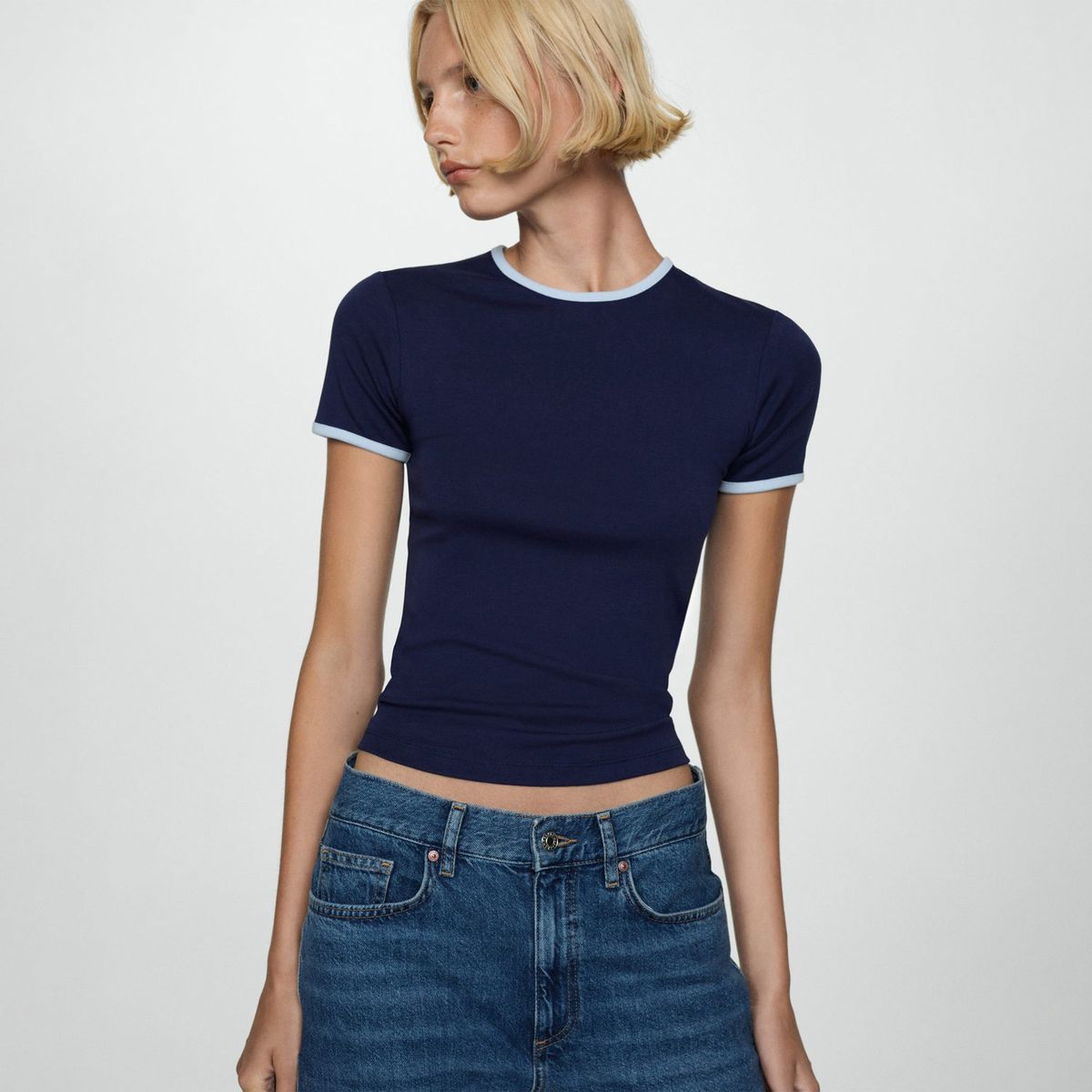 MANGO - Polo Manga Corta Algodón Mujer Mango