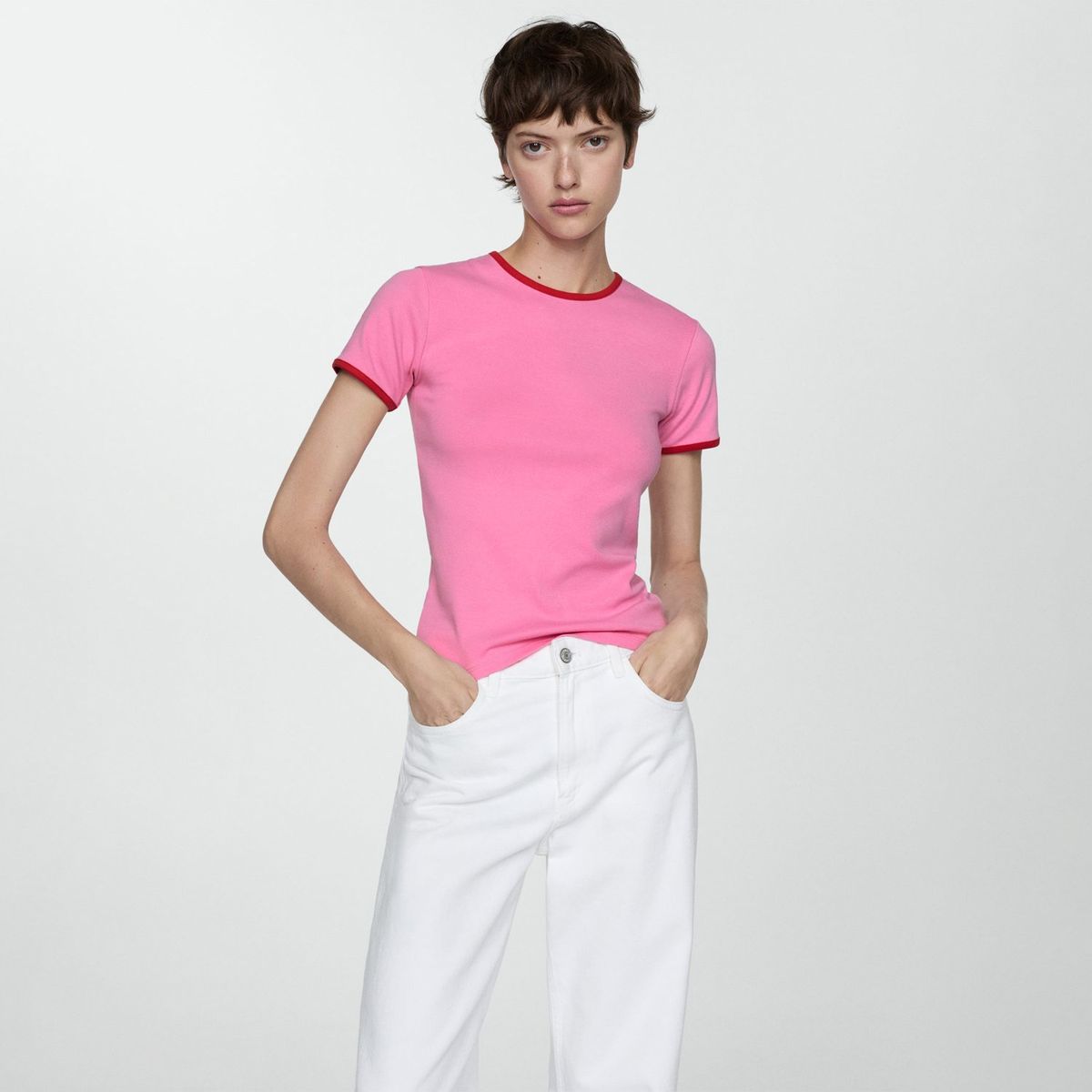 MANGO - Polo Manga Corta Algodón Mujer Mango