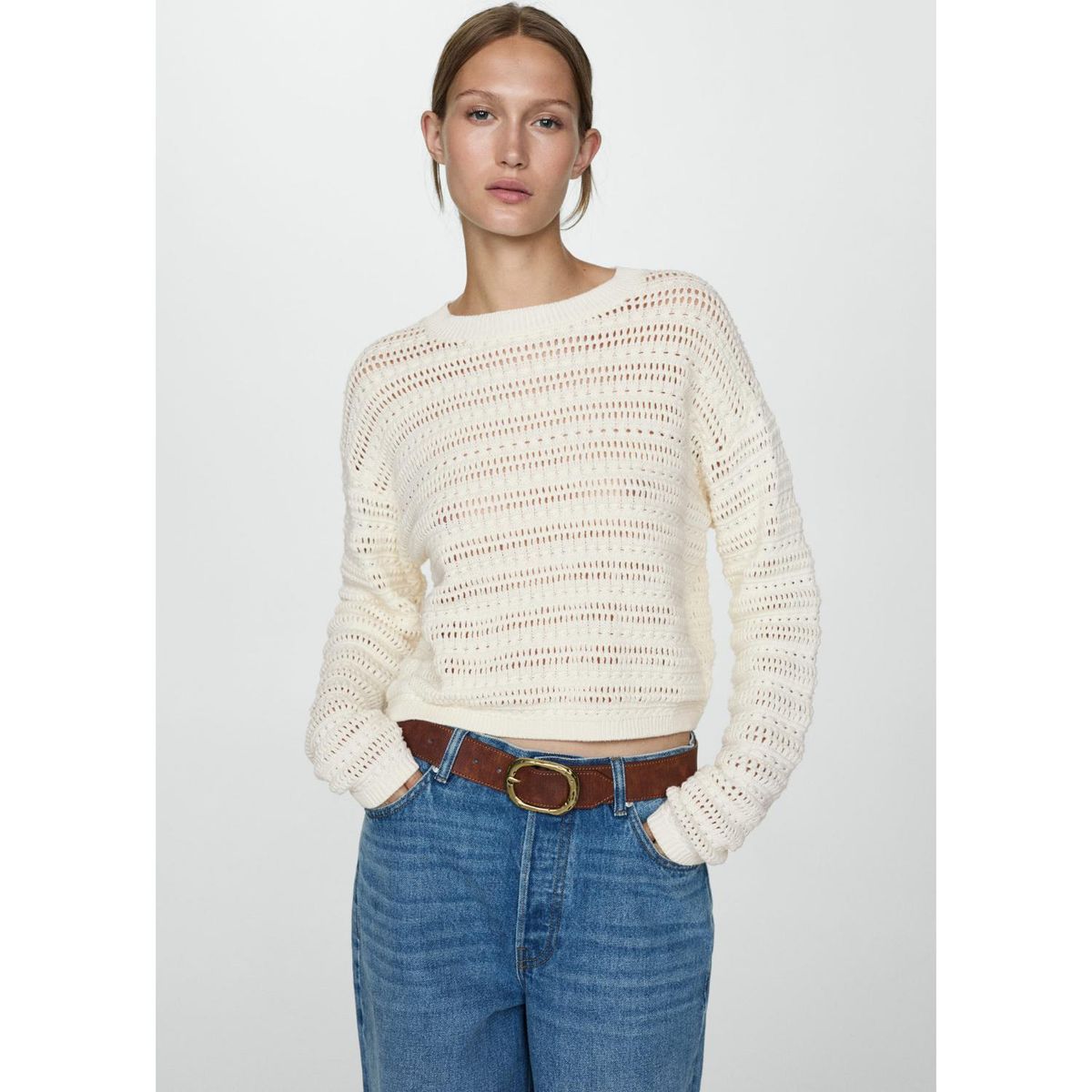 MANGO - Chompa 100% Algodón Mujer Mango