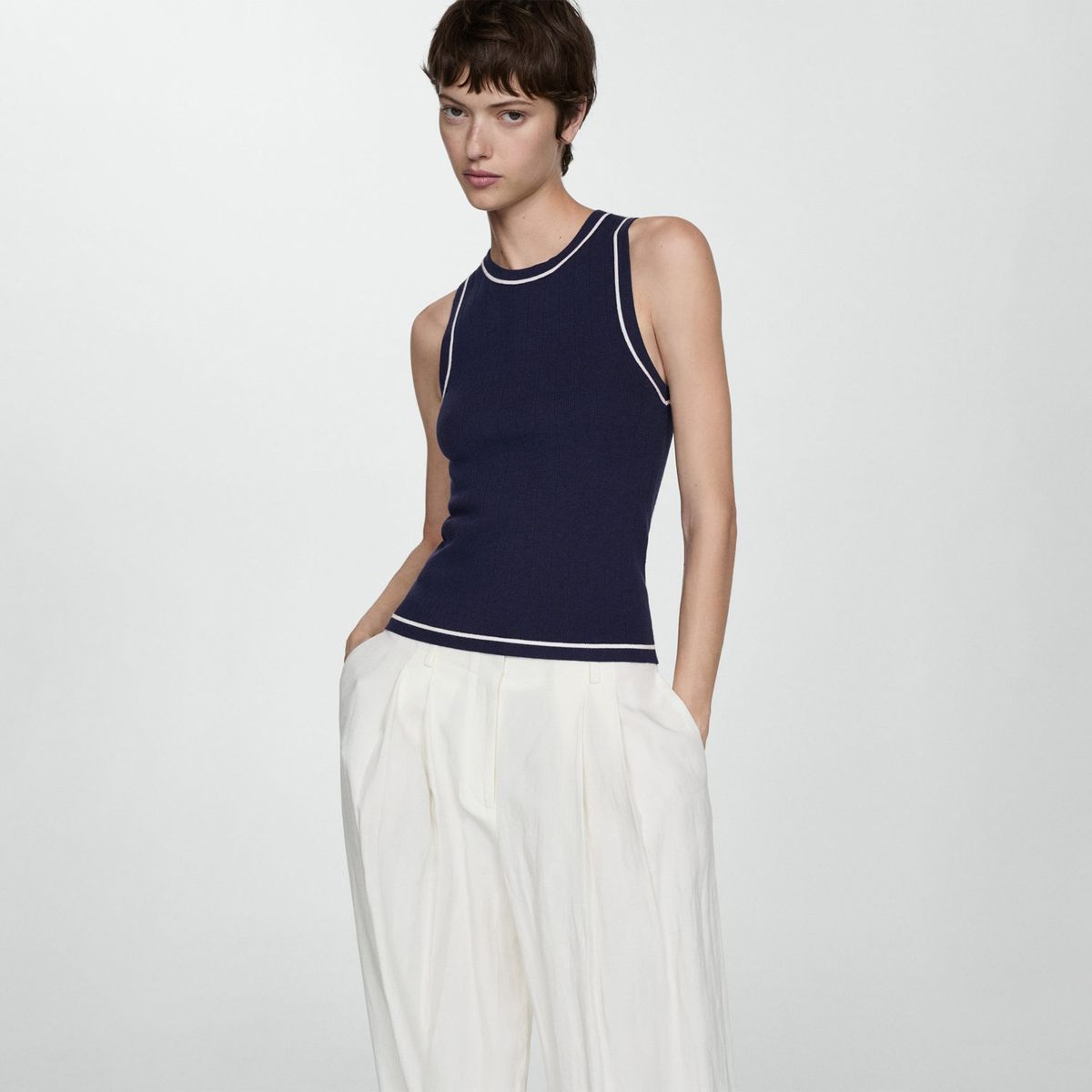 MANGO - Top Sin Mangas Mujer Mango