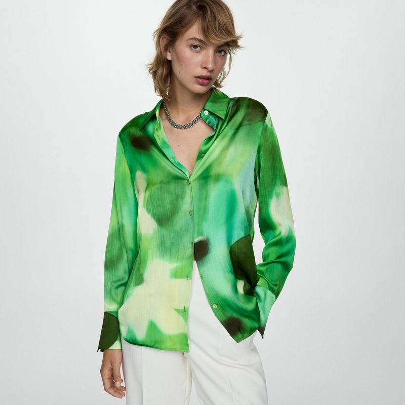 MANGO - Blusa Manga Larga Mujer Mango