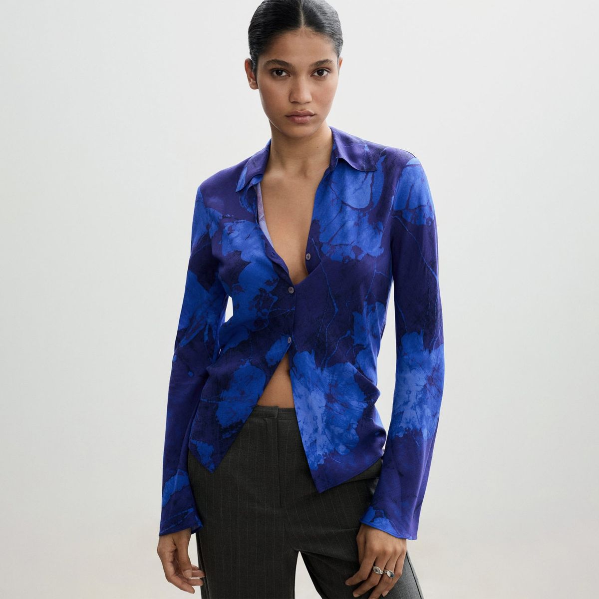 MANGO - Blusa Manga Larga Mujer Mango