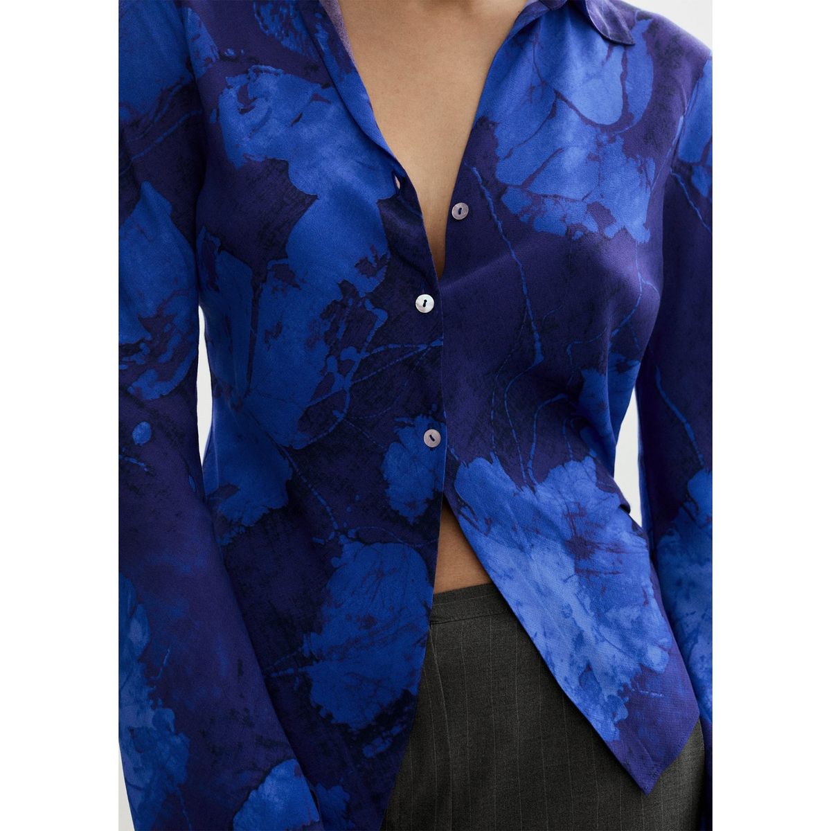 MANGO - Blusa Manga Larga Mujer Mango