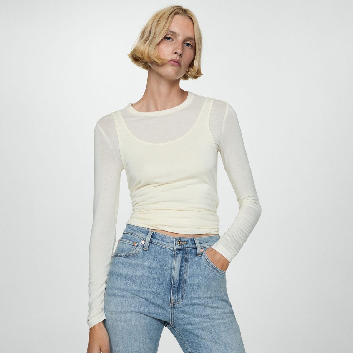 MANGO - Jean Slim Tiro Medio Mujer Mango