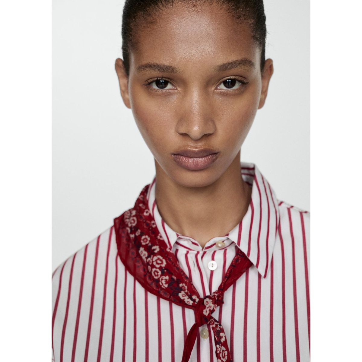 MANGO - Blusa Manga Larga 100% Algodón Mujer Mango