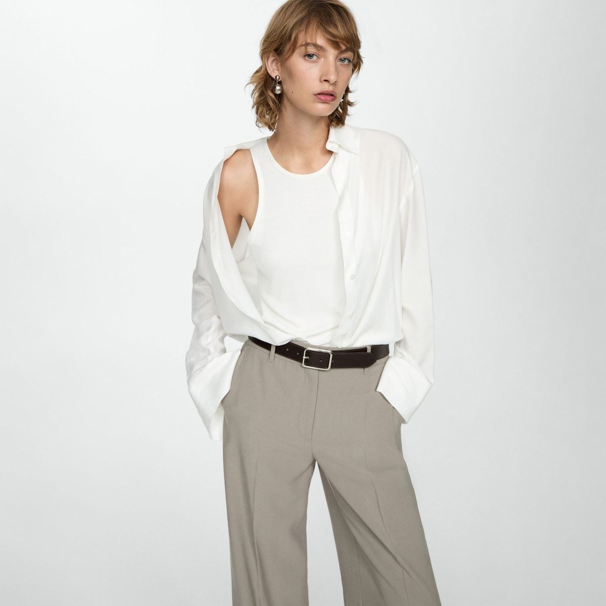 MANGO - Blusa Manga Larga Mujer Mango