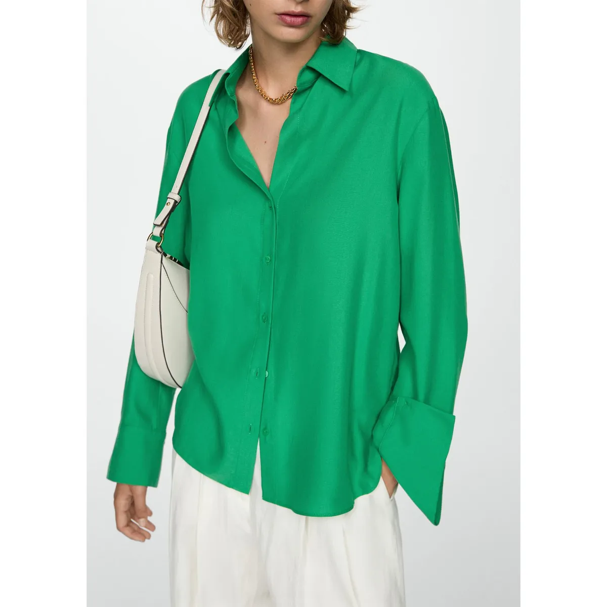 MANGO - Blusa Manga Larga Mujer Mango